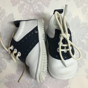 Angel Baby Shoes Leather Blue/White Size 2 Lace-up